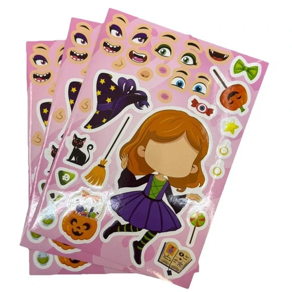 Make-a-face Sticker Stickers Sheets Make Your Halloween Monster 24 Sheets - Picture 11 of 16